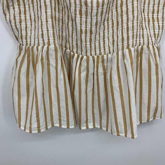 Ava & Viv Tank Top Stripe Smocked Peplum Cotton Sleeveless - Picture 8 of 12